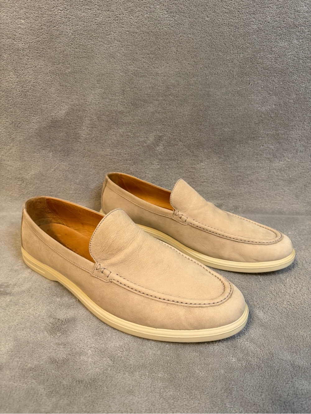 Peter Millar Men's Crown Crafted Beige Excursionist Nubuck Venetian Loafer S 13M